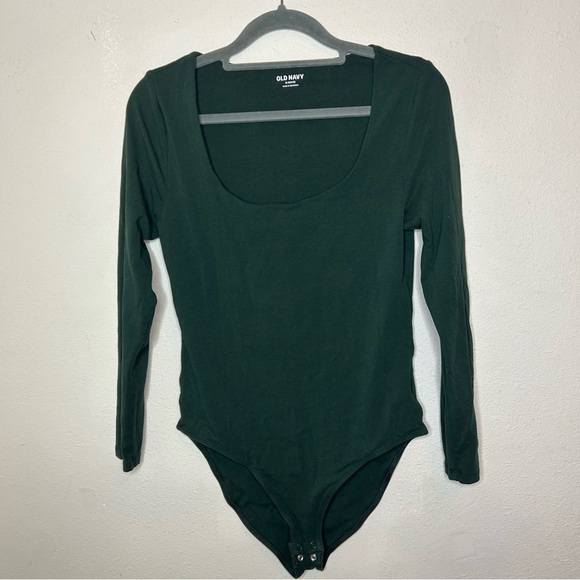 Old Navy Hunter Green Long Sleeve Bodysuit  Size Medium Petite - Picture 1 of 4